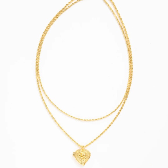 For Love & Lemons Lottie Layered Heart Locket - Picture 1 of 3